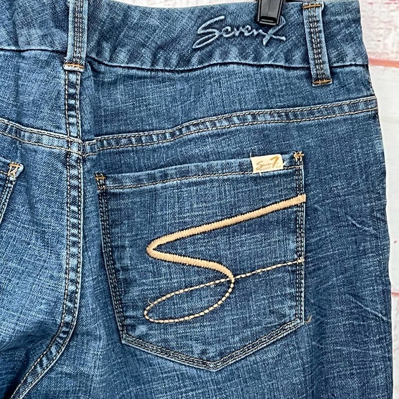 Seven 7 Luxe Thalia Women's Medium Wash Wide Leg Blue Denim Jeans Plus Size 16 - Picture 8 of 13